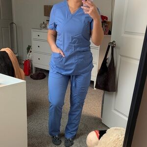 2 Cherokee workwear ceil blue scrub sets